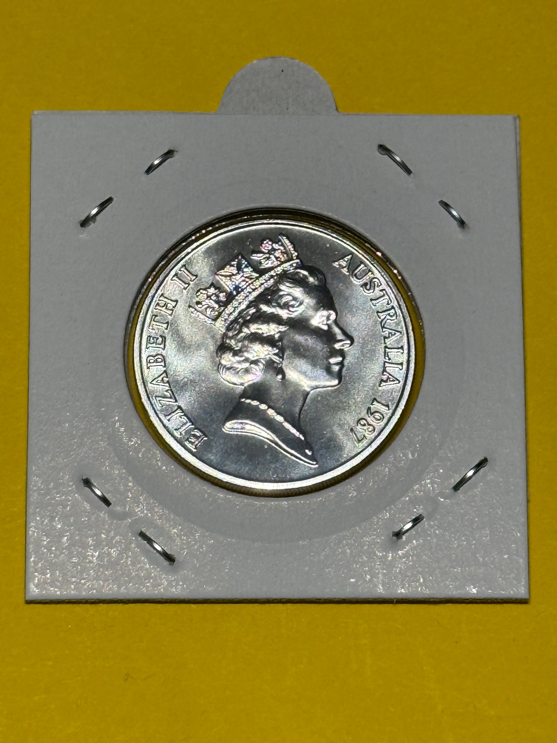 1987 20 Cent Coin - Uncirculated - Mint Set Only - Twenty Cent - in 2x2 - New Age Numismatics