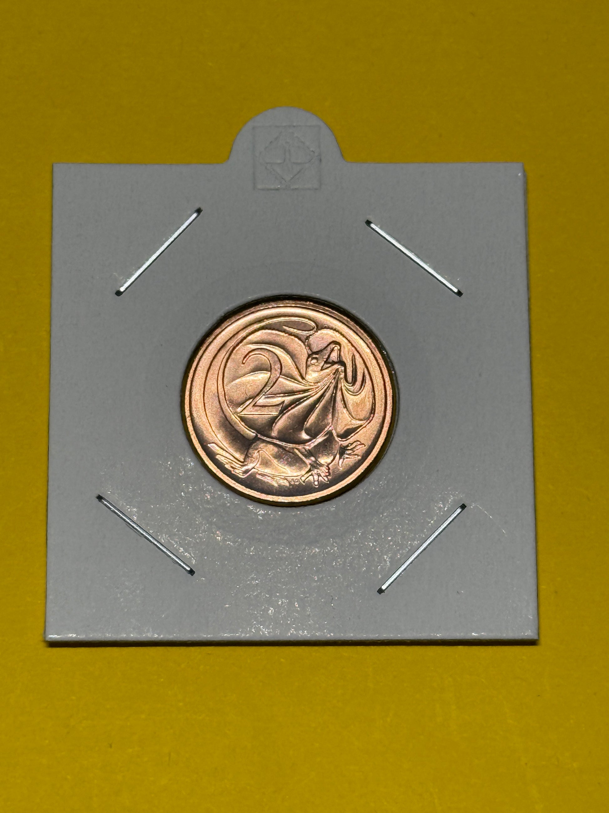 1987 2 Cent Coin - Choice Uncirculated - Mint Set Only Coin - Two Cent - in 2x2 - New Age Numismatics