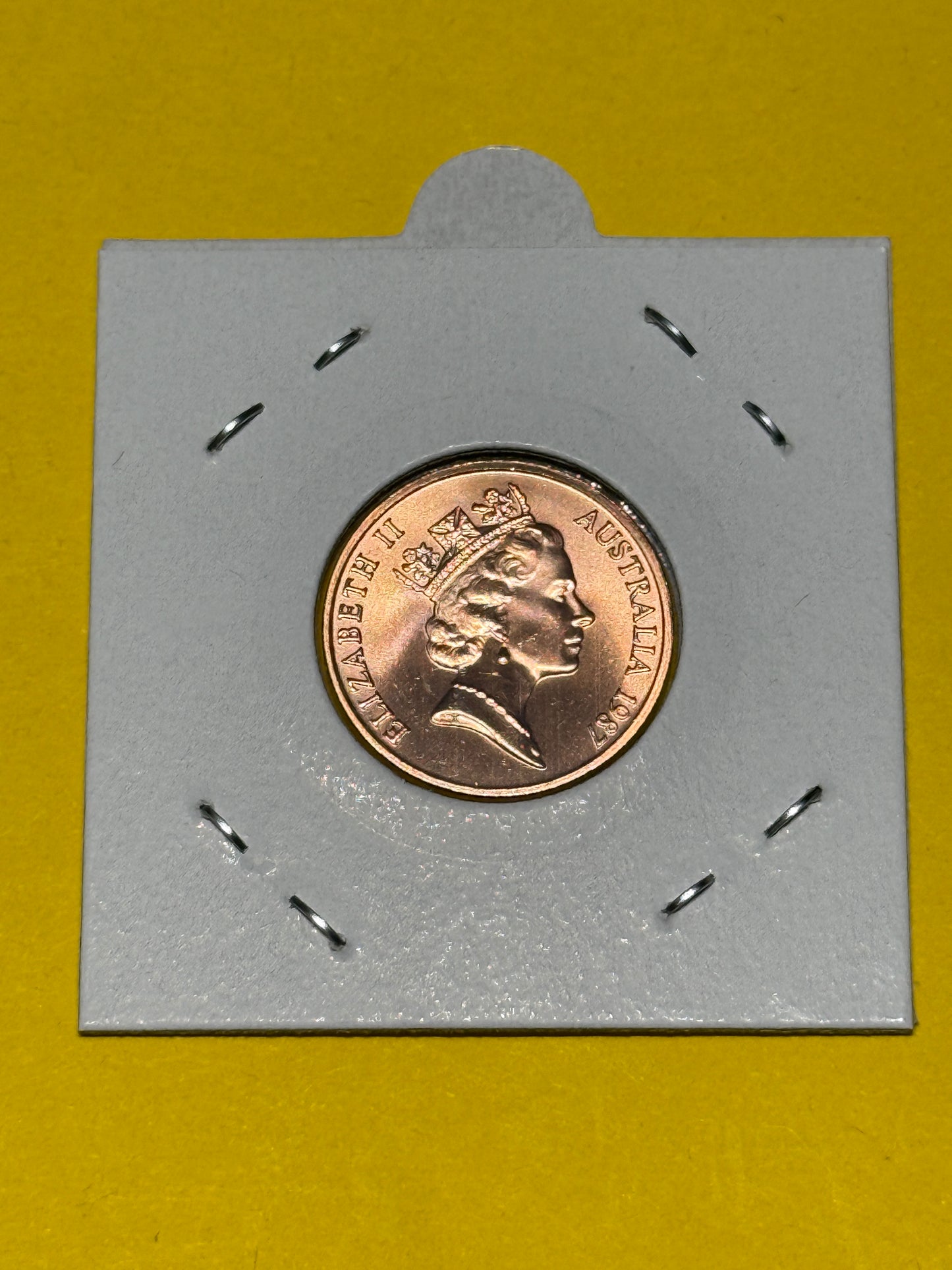 1987 2 Cent Coin - Choice Uncirculated - Mint Set Only Coin - Two Cent - in 2x2 - New Age Numismatics