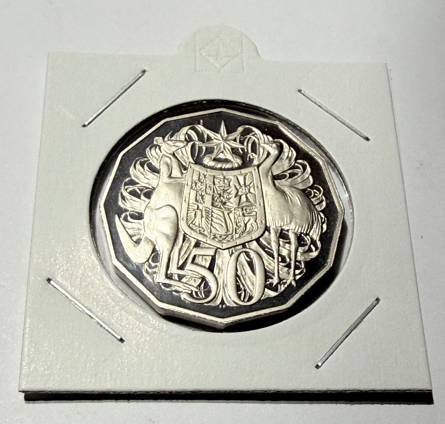 1985 50 Cent Proof Coin - Coat of Arms - comes in 2x2