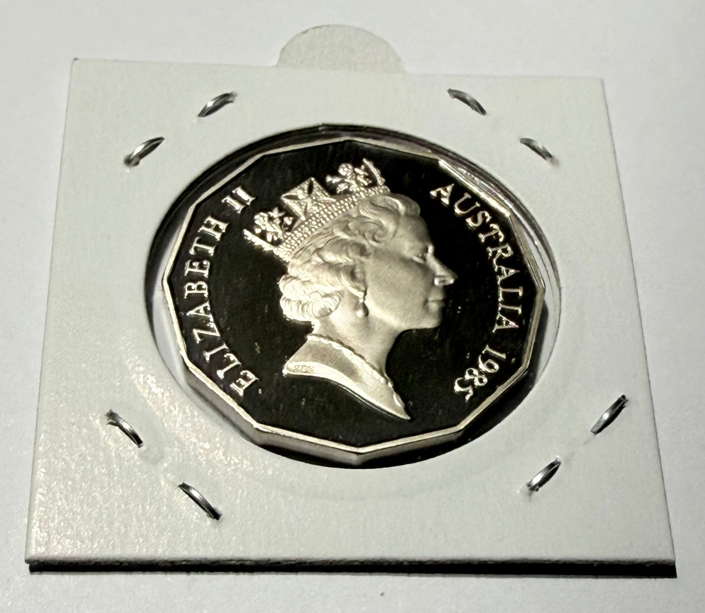 1985 50 Cent Proof Coin - Coat of Arms - comes in 2x2