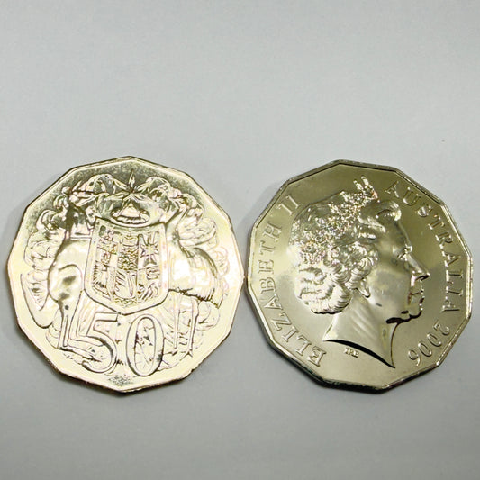 2006 50 Cent Coin - Uncirculated - ex mint set coin - comes in 2x2
