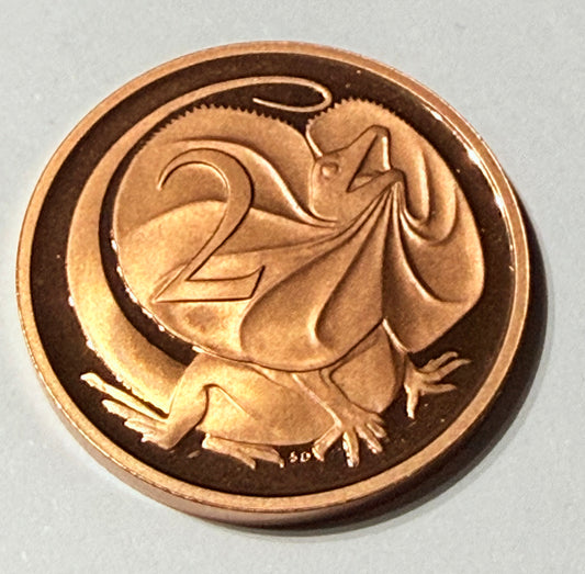 1985 2 Cent Proof Coin - Two Cent Proof Coin - comes in 2x2