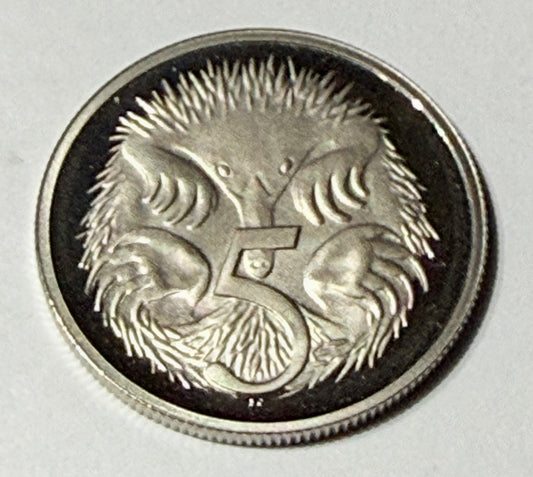 1985 5 Cent Proof Coin - Five Cent Echidna Proof Coin - comes in 2x2