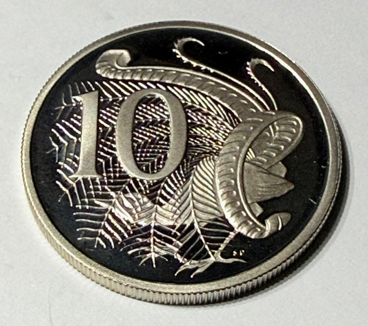 1985 10 Cent Proof Coin - Ten Cent Lyrebird Proof Coin - comes in 2x2