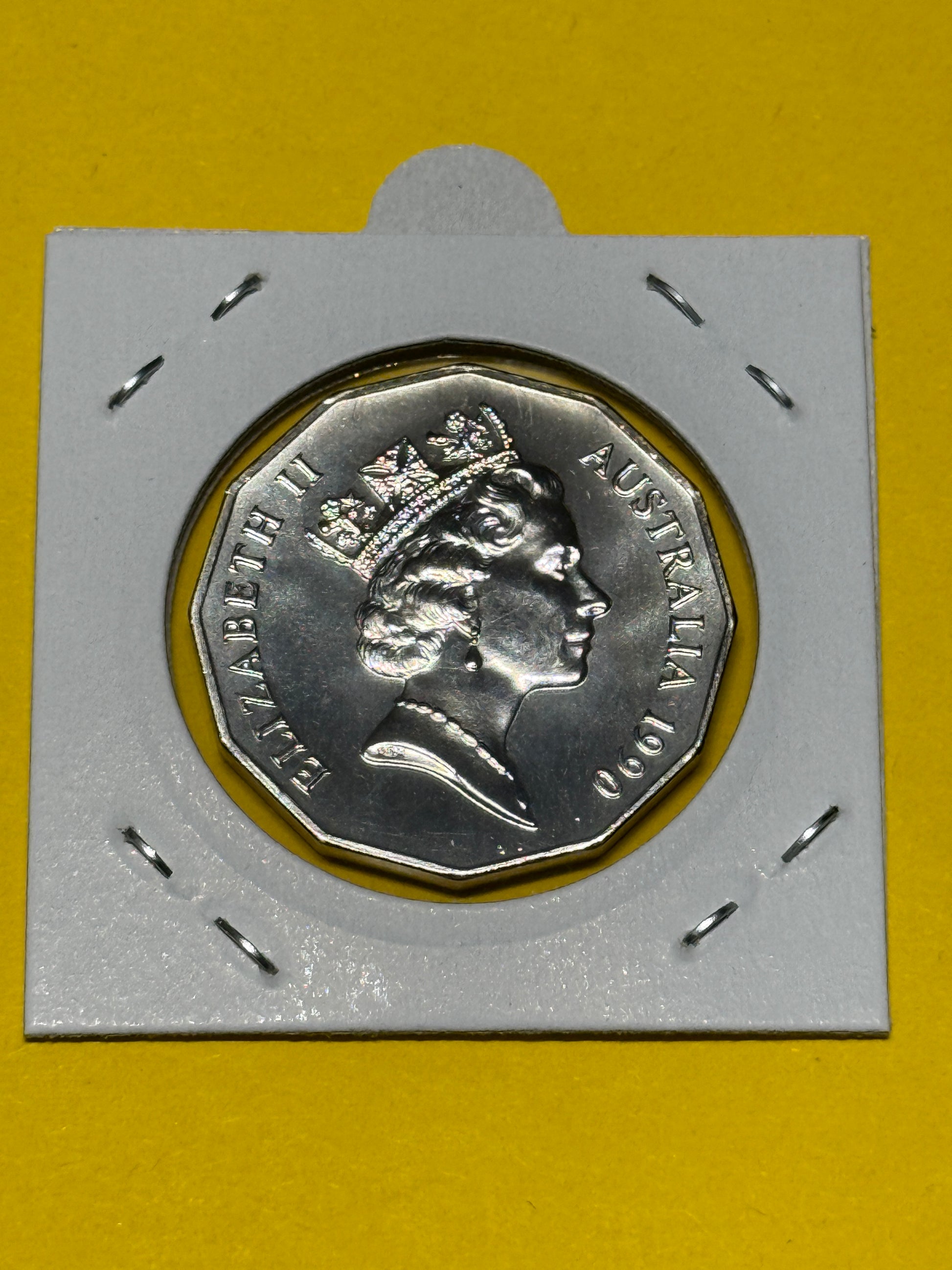 1990 50 Cent Coin - Choice Uncirculated - Mint Set ONLY Coin - comes in 2x2 - New Age Numismatics