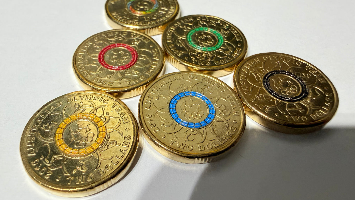 2016 $2 RIO - Olympic Games 6 Coin Set - Uncirculated - come in 2x2s
