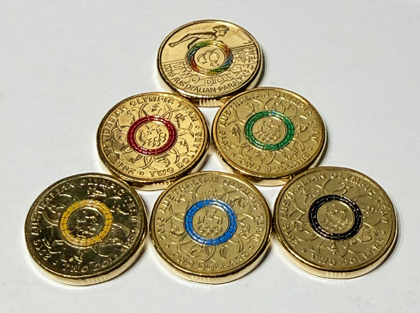 2016 $2 RIO - Olympic Games 6 Coin Set - Uncirculated - come in 2x2s