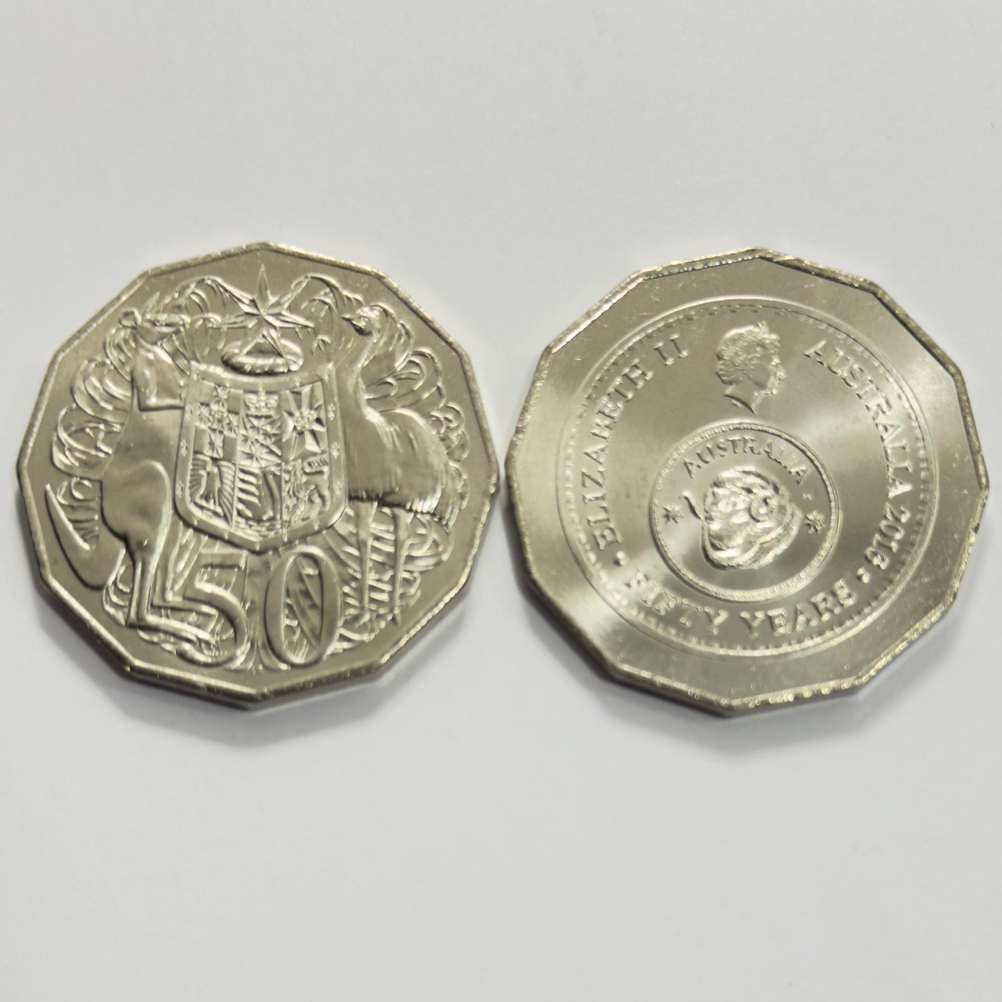 2016 50 Cent Coin - Uncirculated -Fifty Cent Changeover Coin - 50c in 2x2
