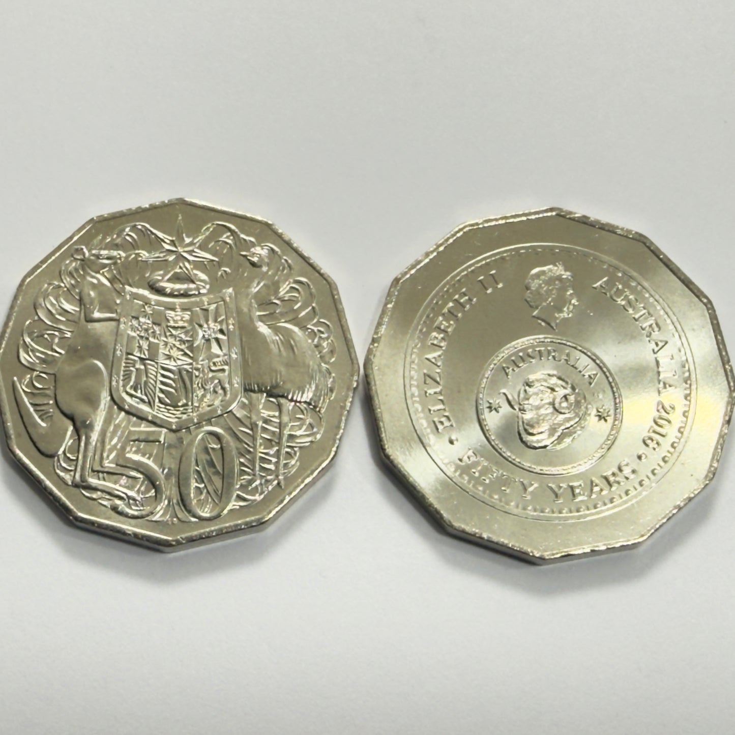 2016 50 Cent Coin - Uncirculated -Fifty Cent Changeover Coin - 50c in 2x2