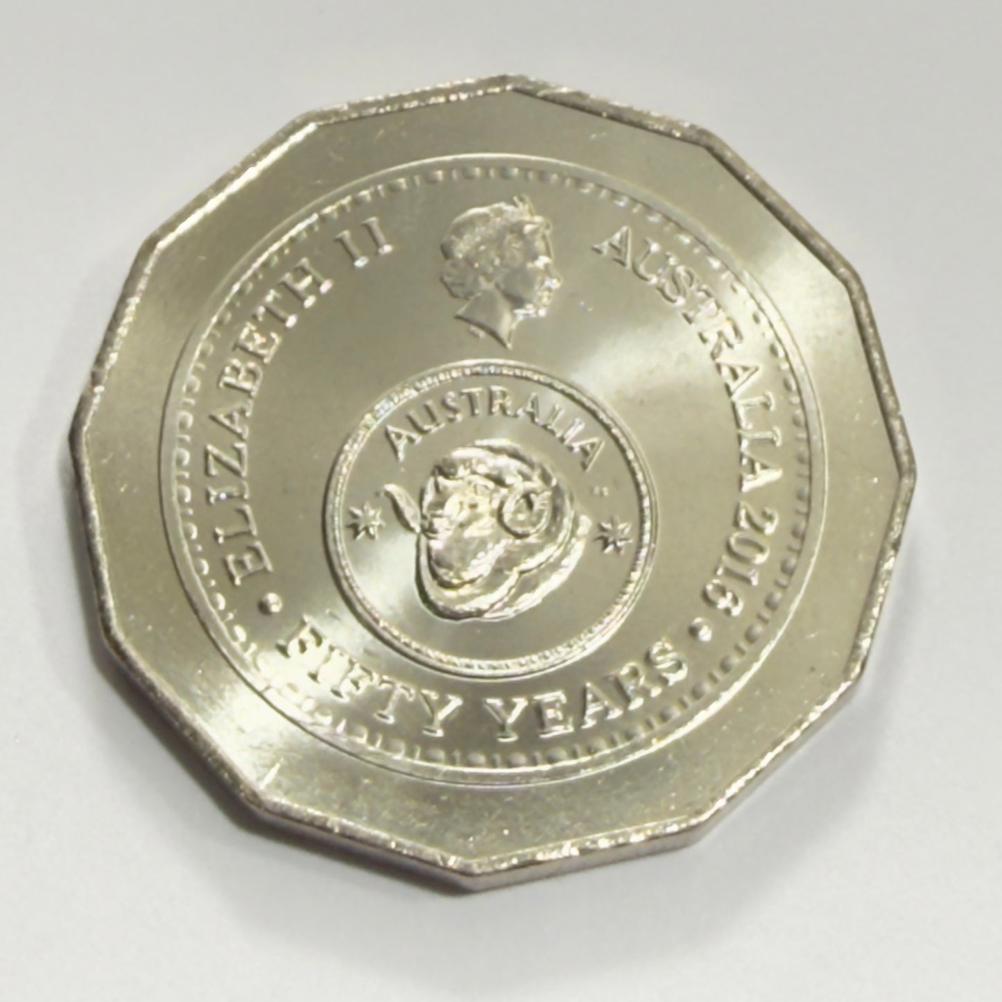 2016 50 Cent Coin - Uncirculated -Fifty Cent Changeover Coin - 50c in 2x2