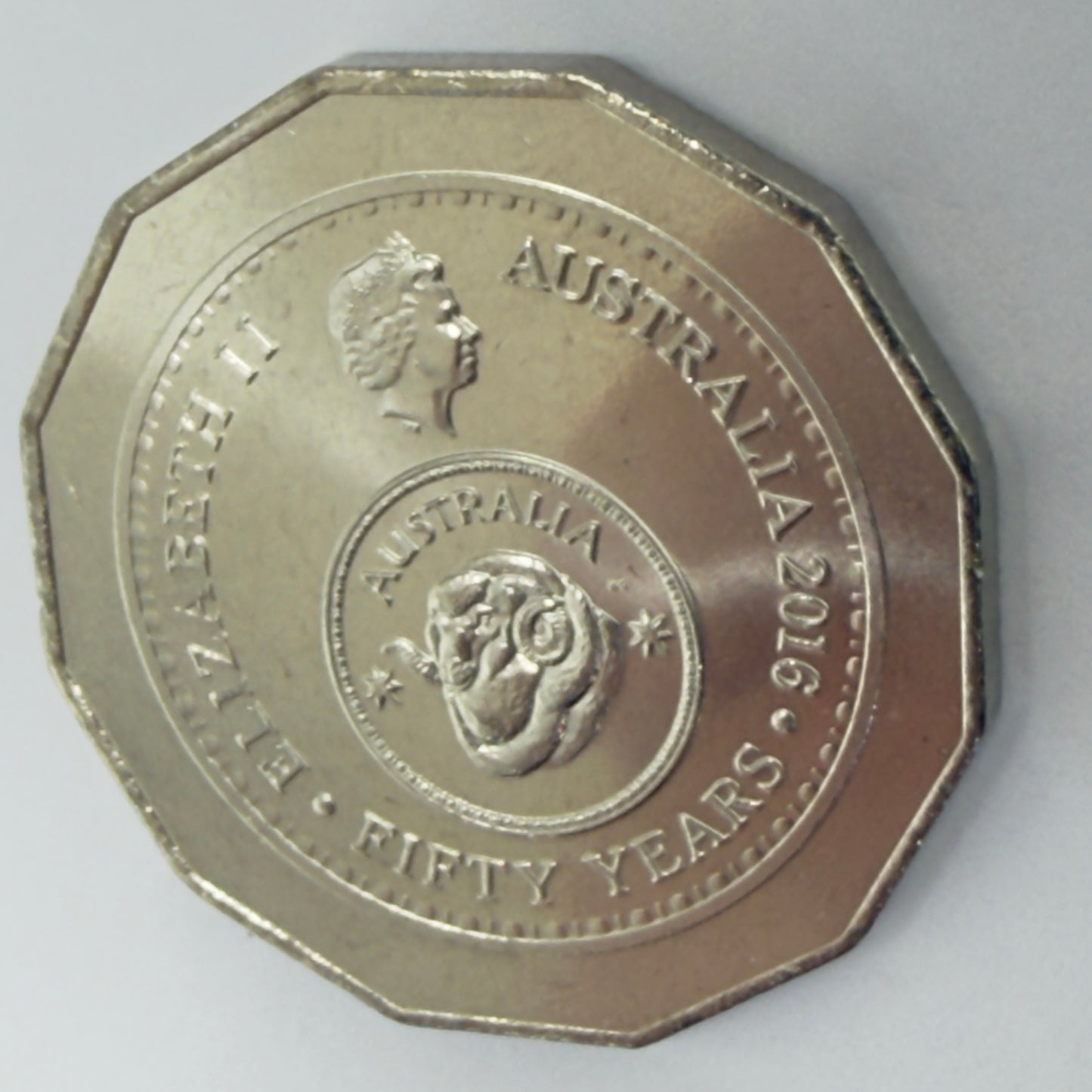 2016 50 Cent Coin - Uncirculated -Fifty Cent Changeover Coin - 50c in 2x2