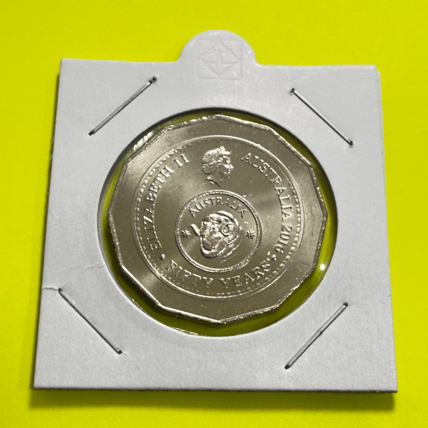 2016 50 Cent Coin - Uncirculated -Fifty Cent Changeover Coin - 50c in 2x2