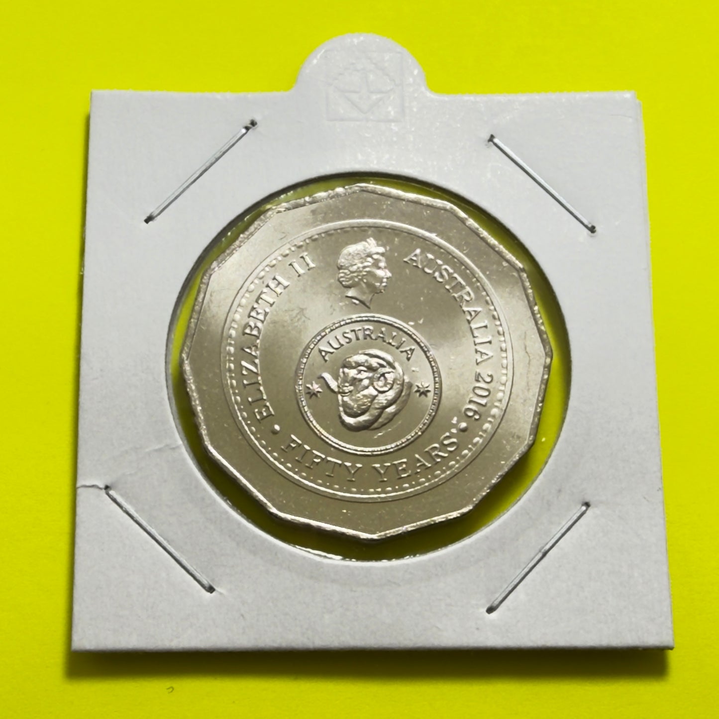 2016 50 Cent Coin - Uncirculated -Fifty Cent Changeover Coin - 50c in 2x2