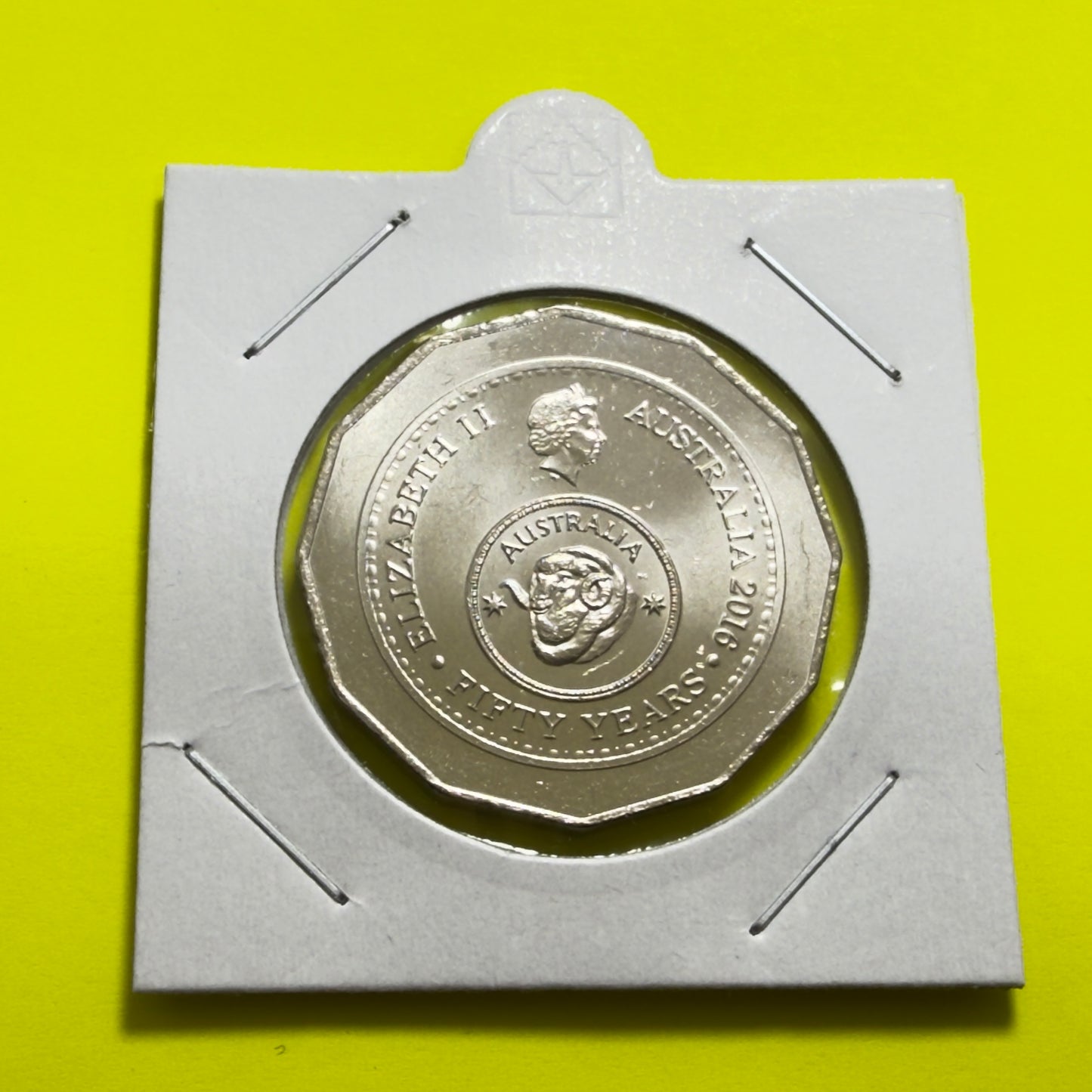 2016 50 Cent Coin - Uncirculated -Fifty Cent Changeover Coin - 50c in 2x2