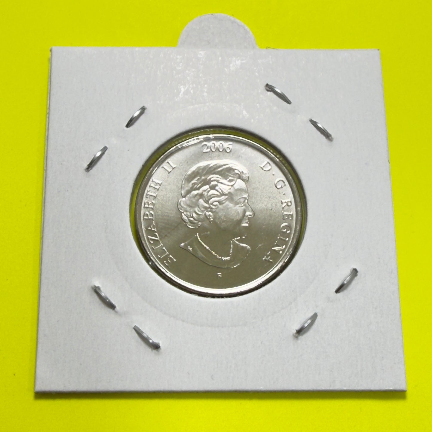 2006 Canadian Quarter 25 Cent - Breast Cancer Pink Ribbon - Uncirculated -in 2x2