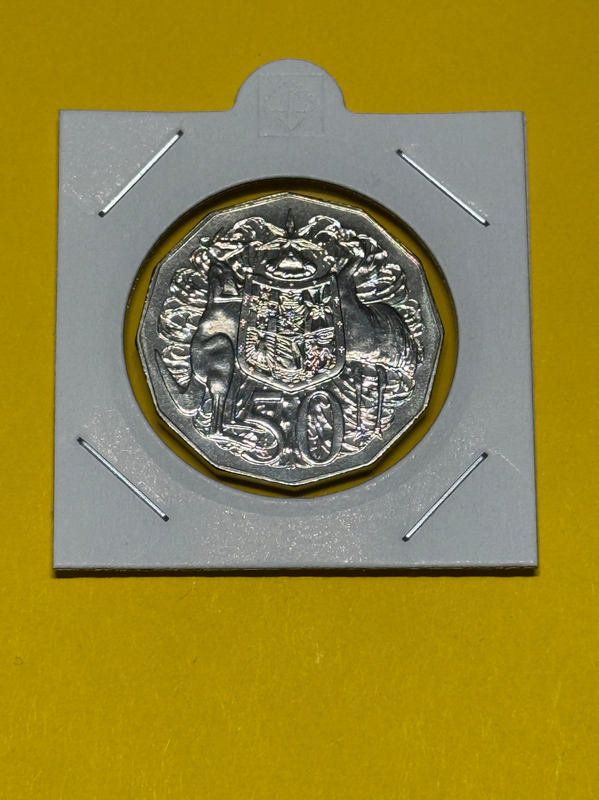 2005 50 Cent Coin - Uncirculated - Coat Of Arms - Low 30k Mintage - In 2x2 - New Age Numismatics
