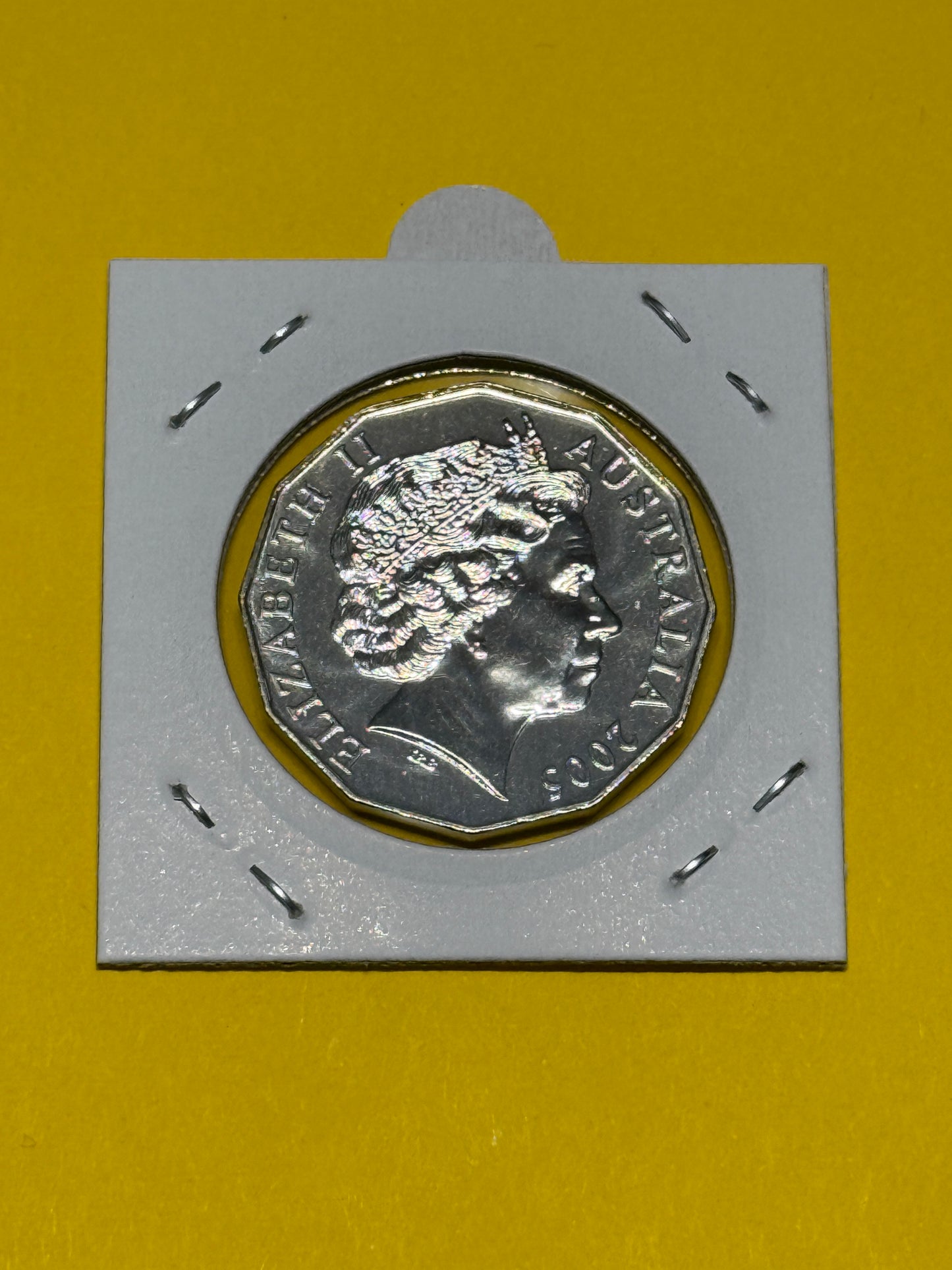 2005 50 Cent Coin - Uncirculated - Coat Of Arms - Low 30k Mintage - In 2x2 - New Age Numismatics