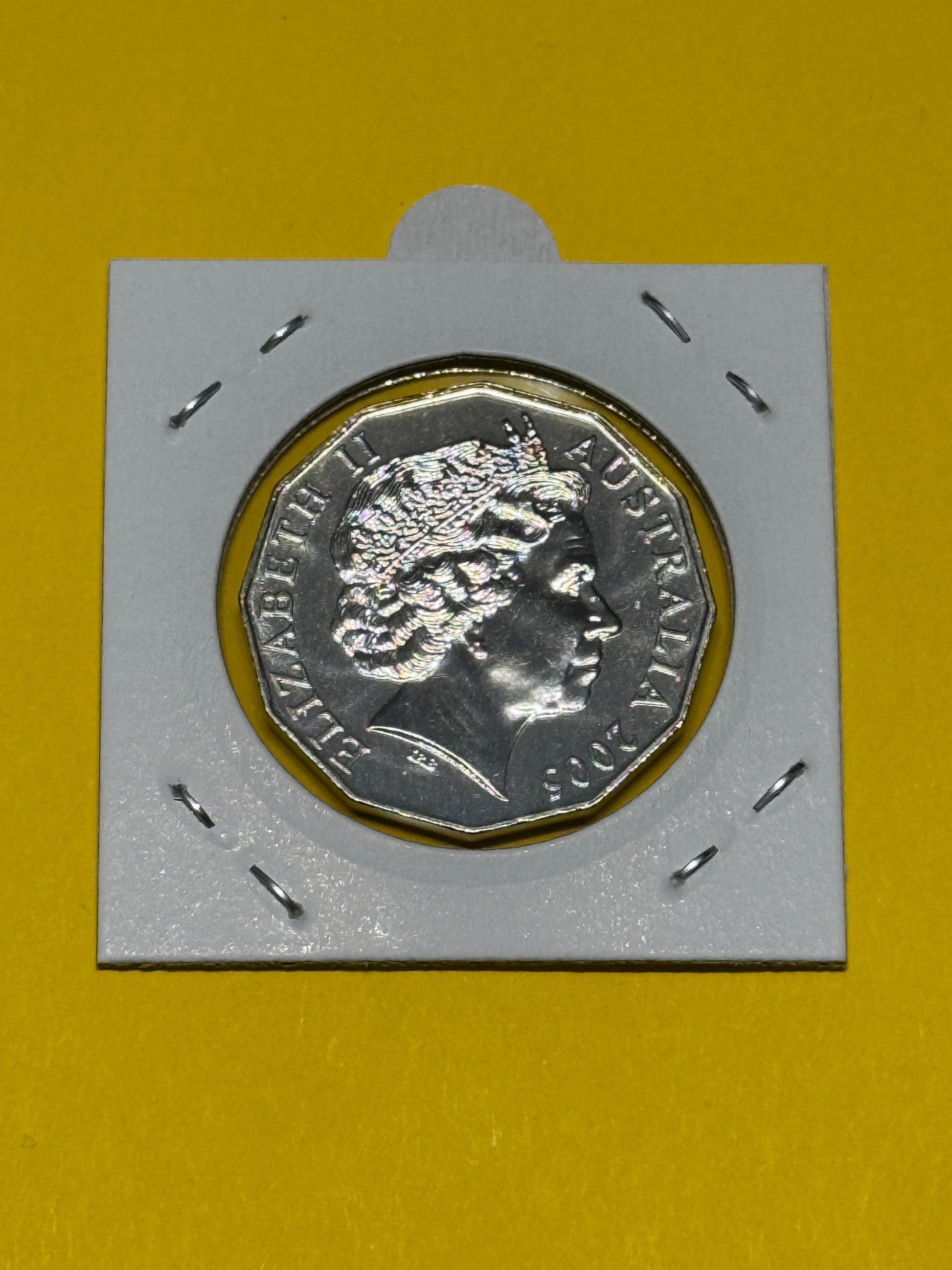 2005 50 Cent Coin - Uncirculated - Coat Of Arms - Low 30k Mintage - In 2x2 - New Age Numismatics