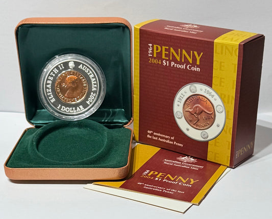 2004 $1 Silver Proof Coin - 40th Anniversary of the last Penny