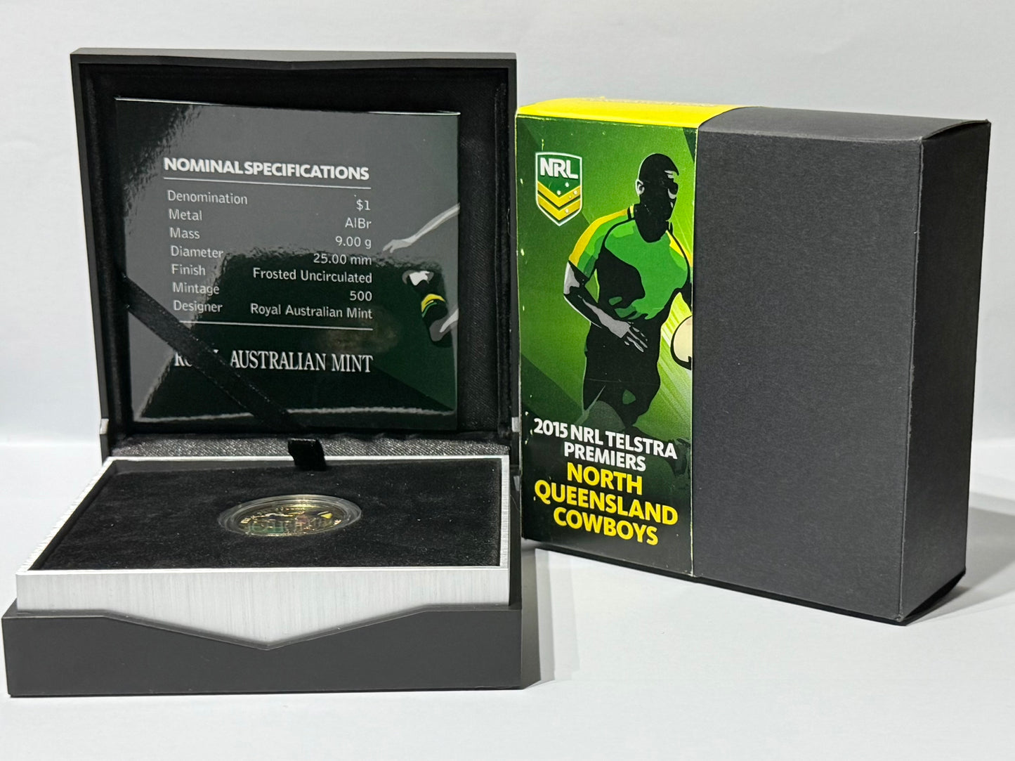 2015 $1 Coloured Frosted Uncirculated Coin - Moments That Matter - NRL Grand Finals