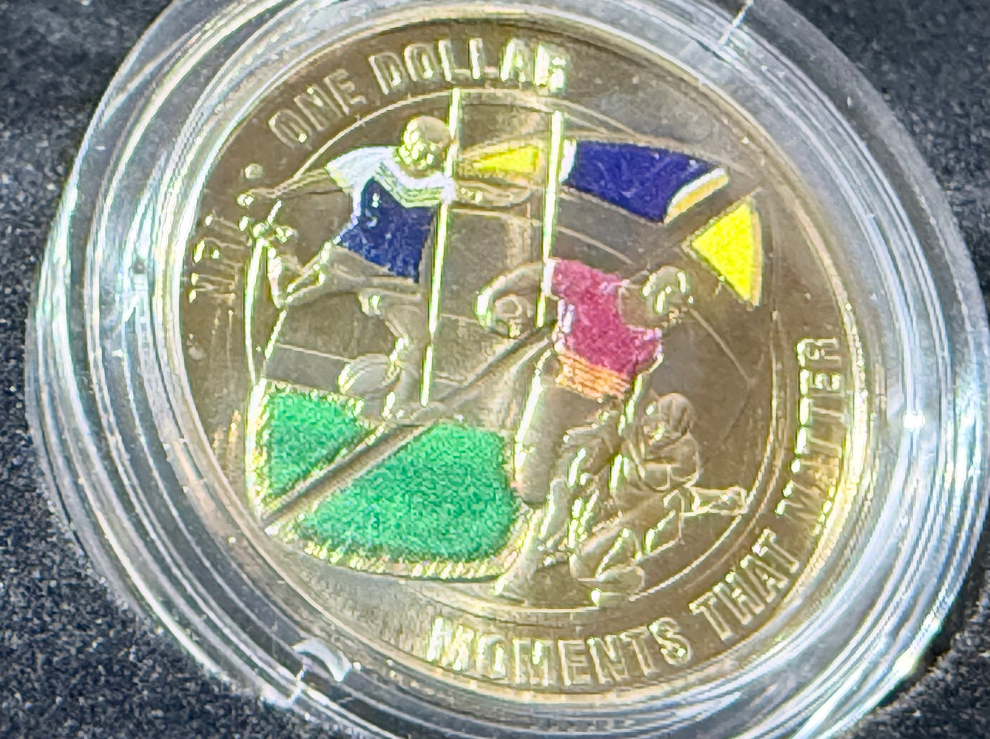 2015 $1 Coloured Frosted Uncirculated Coin - Moments That Matter - NRL Grand Finals