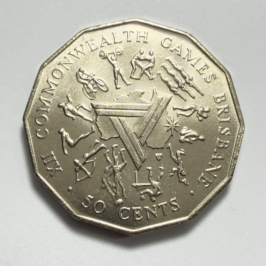 1982 50 Cent Coin - Uncirculated - Commonwealth Games - Ex Mint Roll - In 2x2