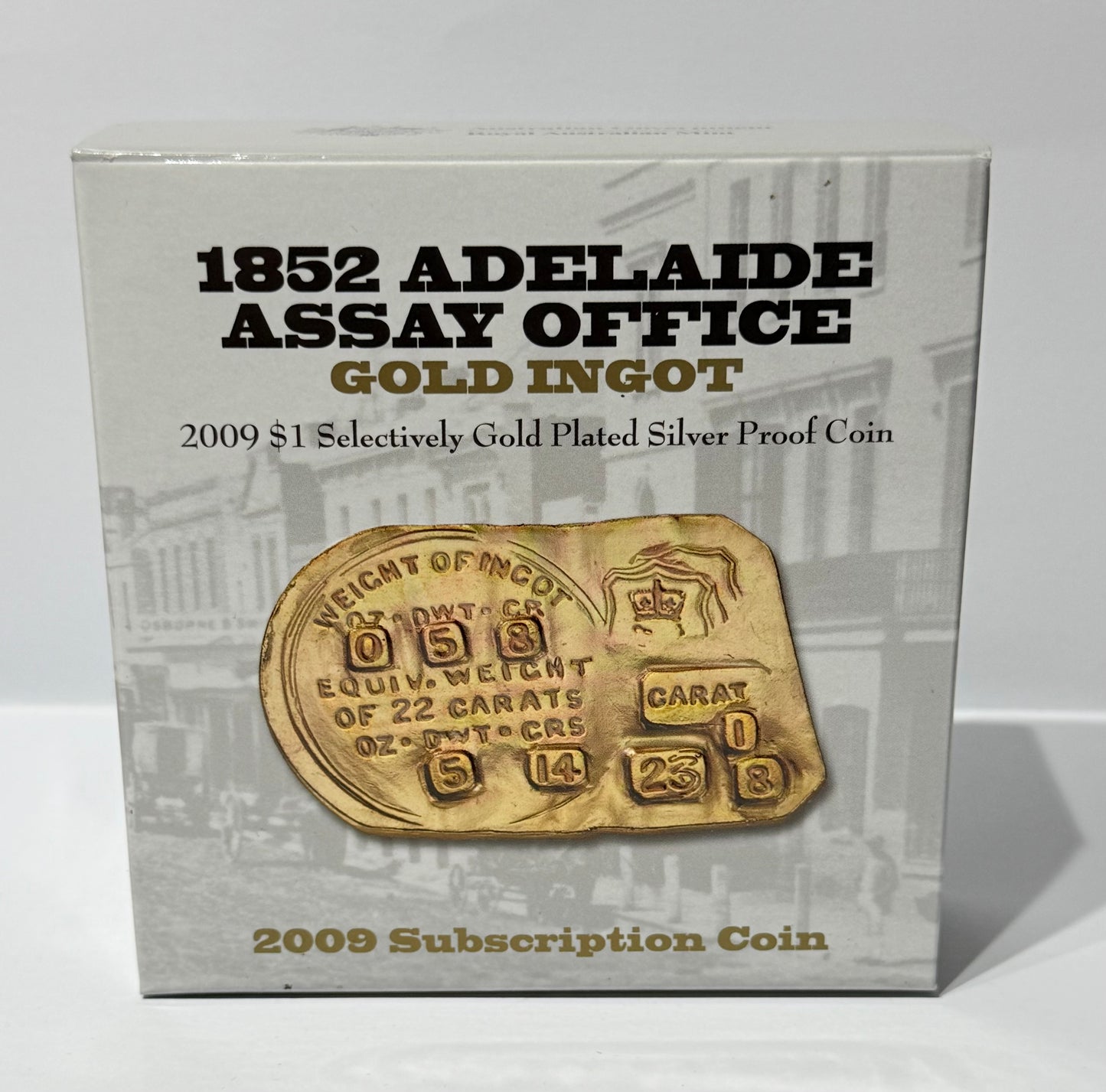 2009 $1 Silver Proof Coin - Adelaide Assay Office - Selectively Gold Plated 1 Oz Coin