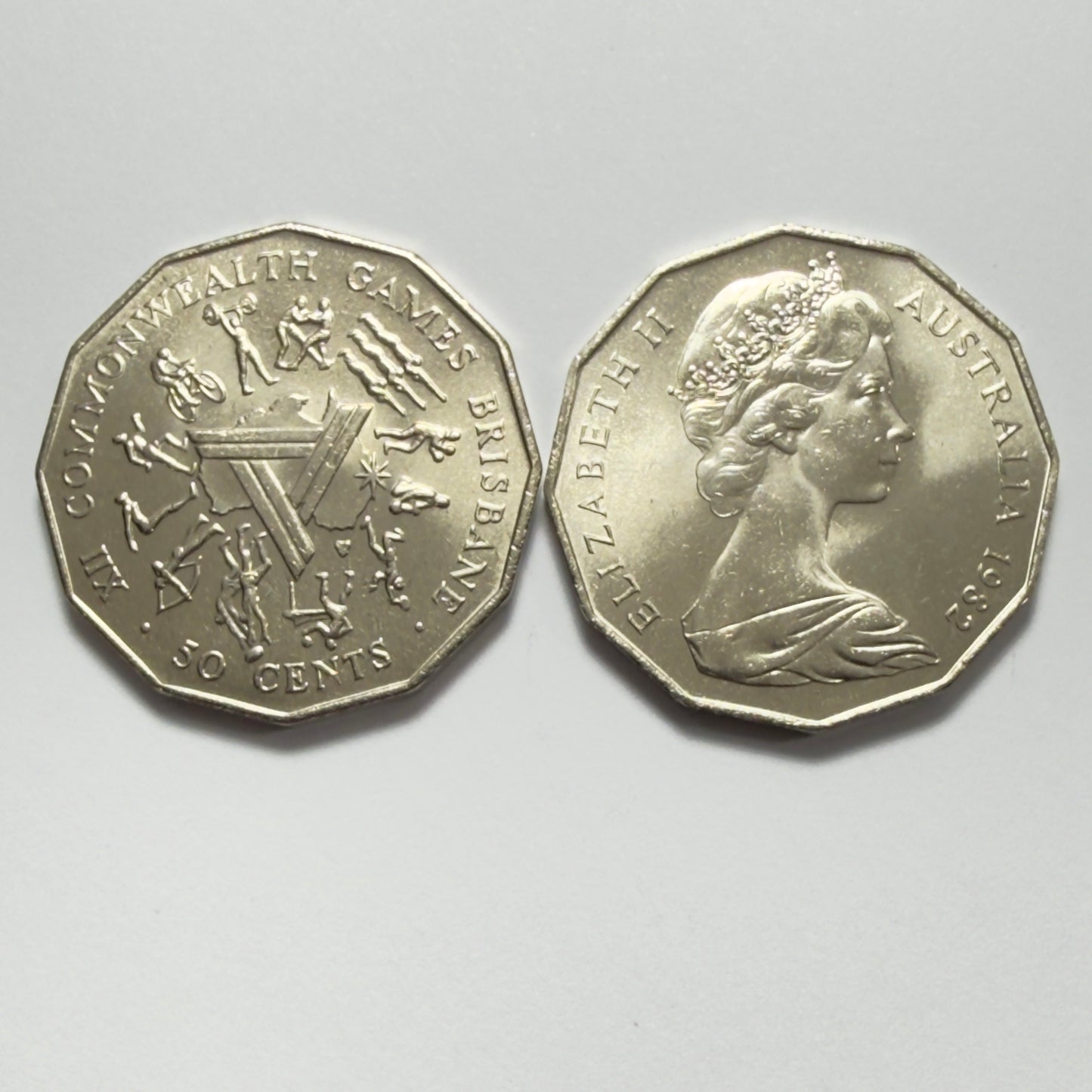 1982 50 Cent Coin - Uncirculated - Commonwealth Games - Ex Mint Roll - In 2x2