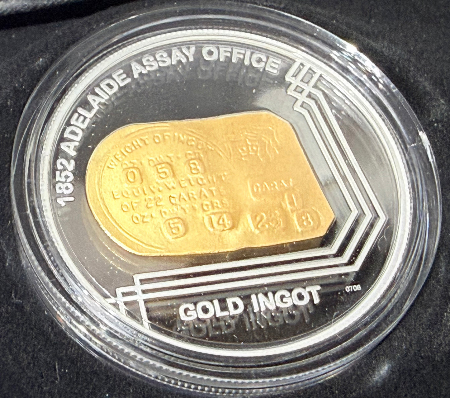 2009 $1 Silver Proof Coin - Adelaide Assay Office - Selectively Gold Plated 1 Oz Coin