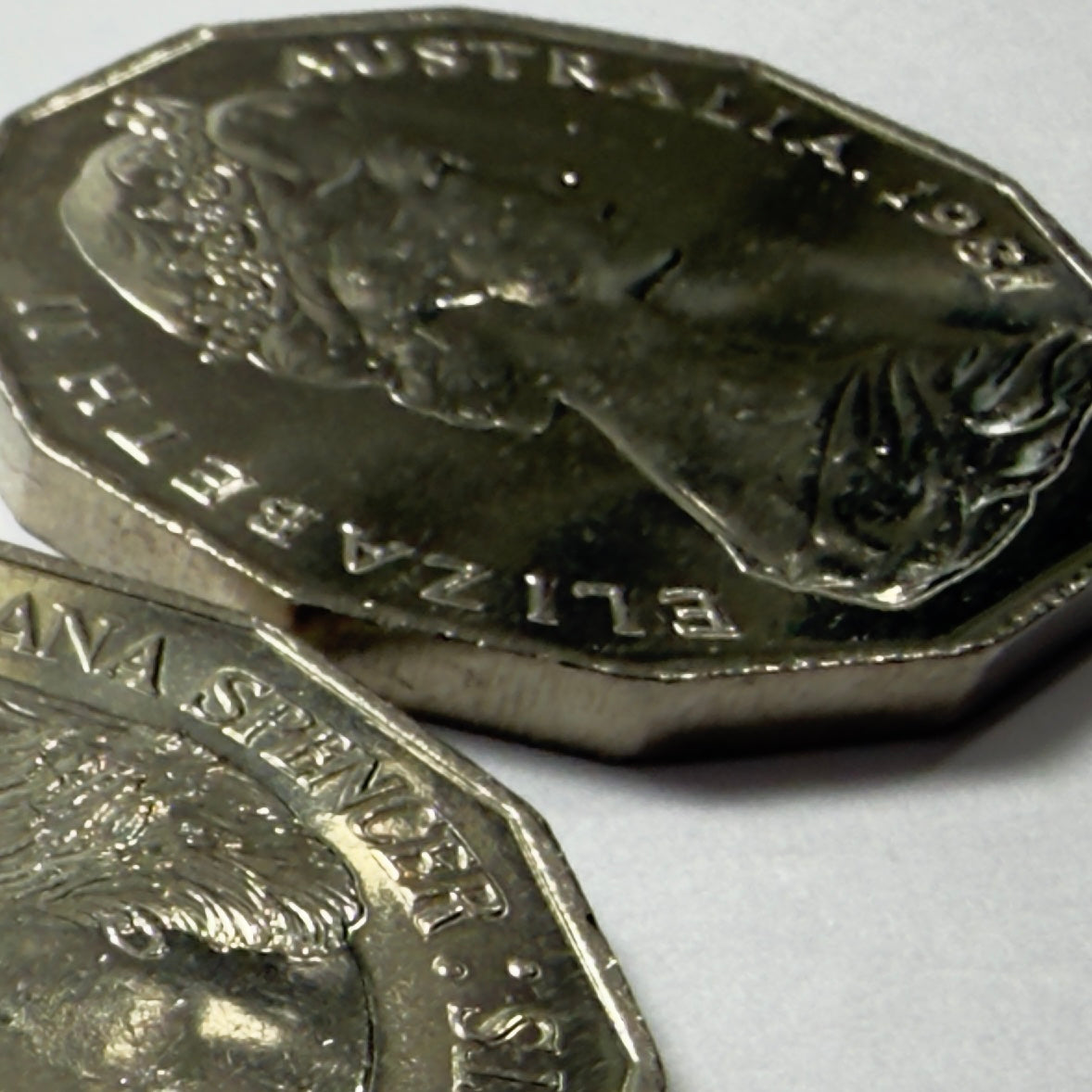 1981 50 Cent Coin -  Uncirculated - Prince of Wales & Lady Diana - 50c in 2x2
