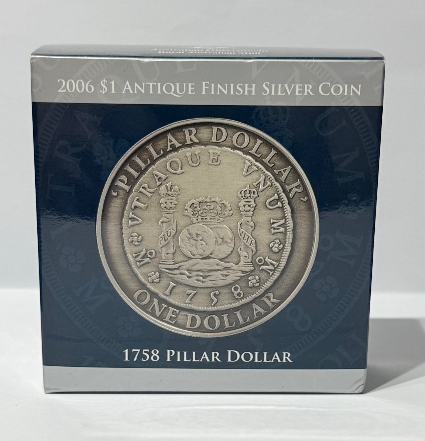 2006 $1 Antiqued Finish Silver Coin - 1758 Pillar Dollar Subscription Coin 60.5g