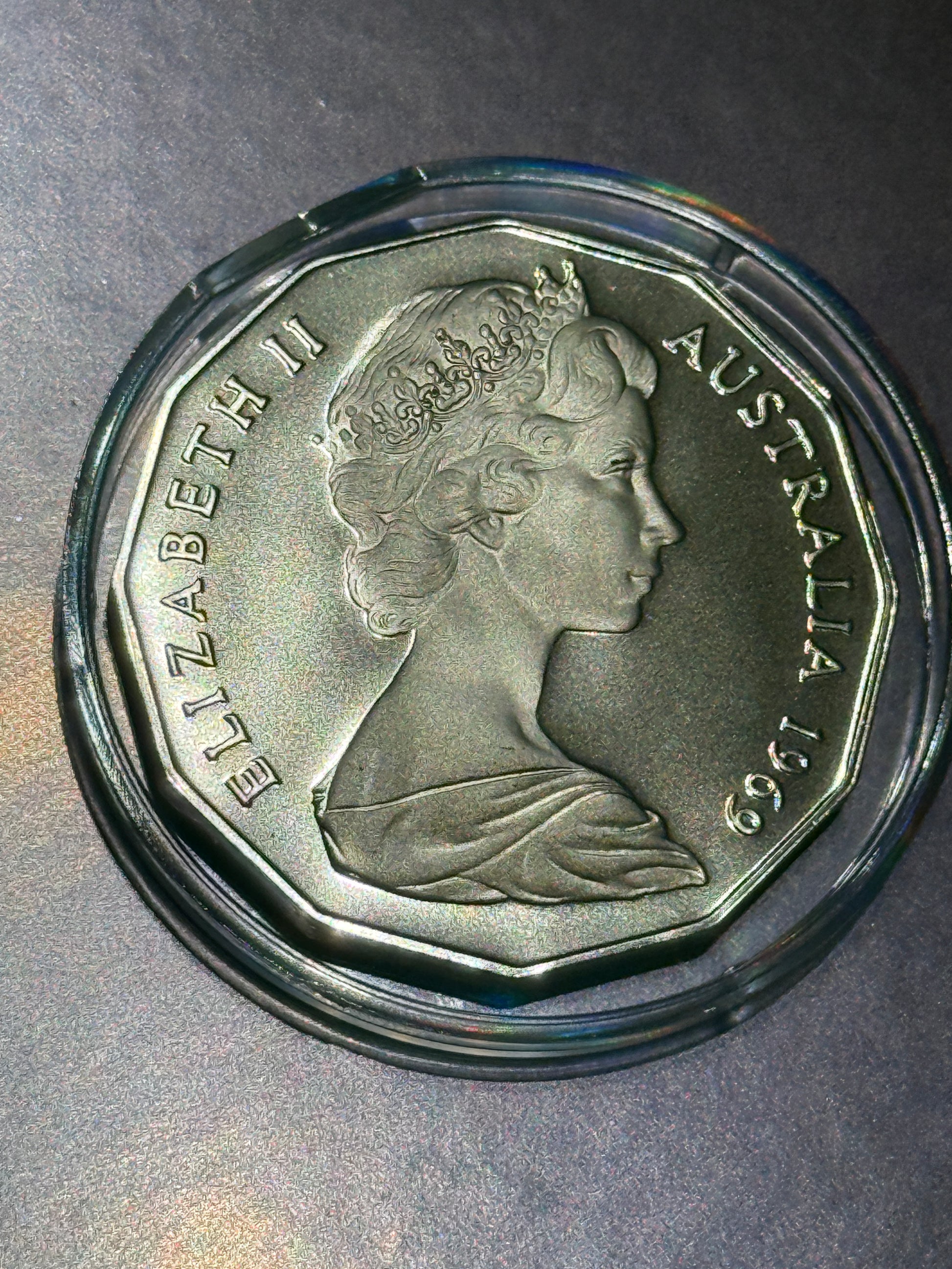 1969 PROOF 50 Cent Coat of Arms - comes in Lighthouse Capsule - New Age Numismatics