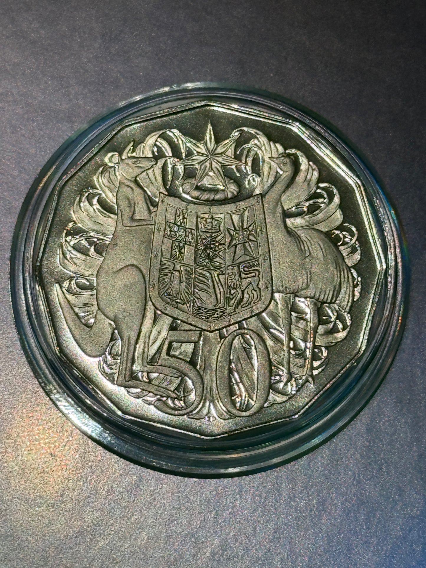 1969 PROOF 50 Cent Coat of Arms - comes in Lighthouse Capsule - New Age Numismatics