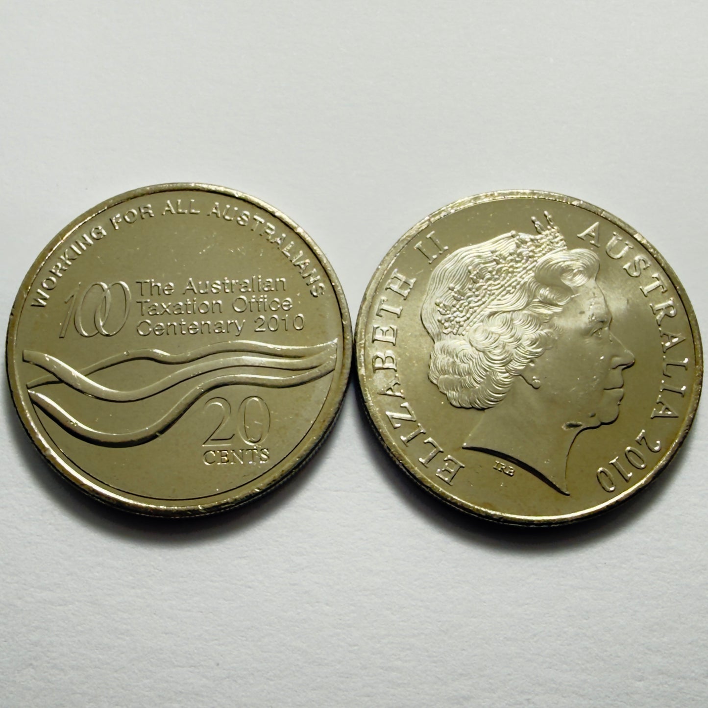 2010 20 Cent Coin -Uncirculated - Centenary Of Australian Taxation Office - 2x2