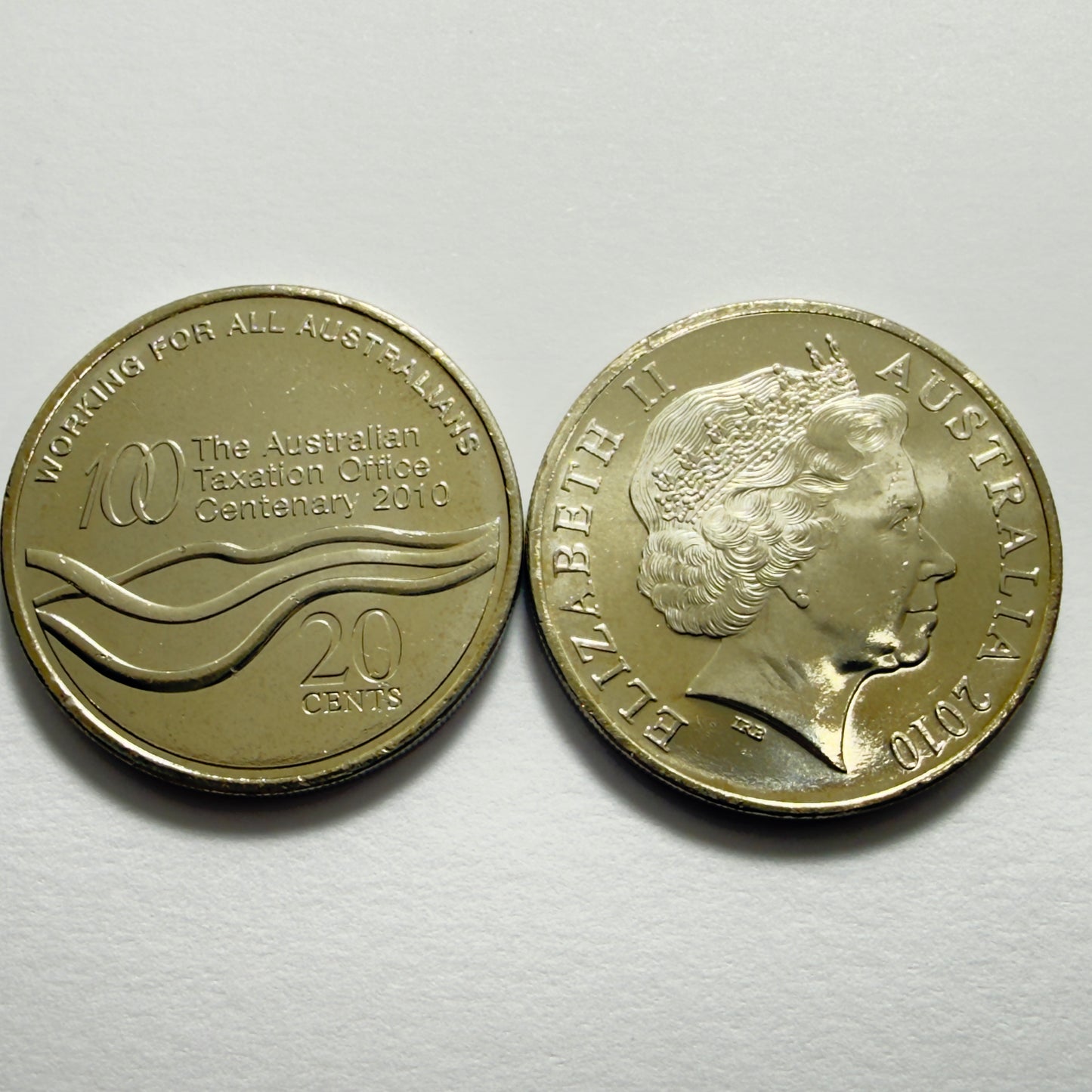 2010 20 Cent Coin -Uncirculated - Centenary Of Australian Taxation Office - 2x2