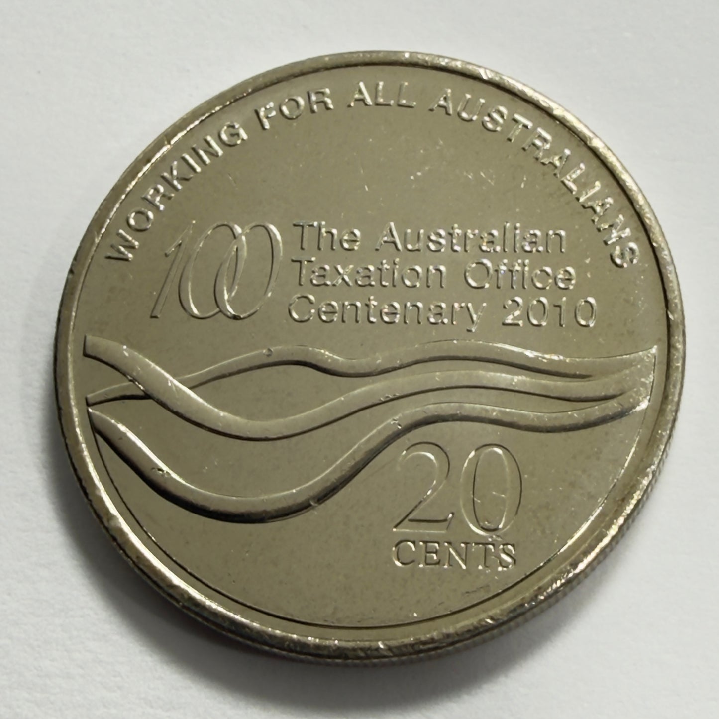 2010 20 Cent Coin -Uncirculated - Centenary Of Australian Taxation Office - 2x2