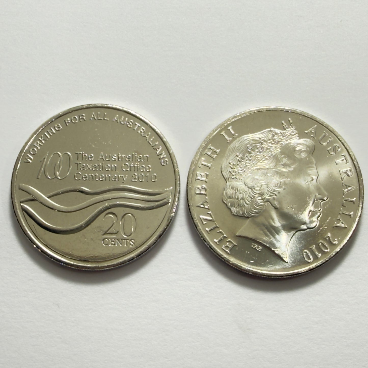 2010 20 Cent Coin -Uncirculated - Centenary Of Australian Taxation Office - 2x2