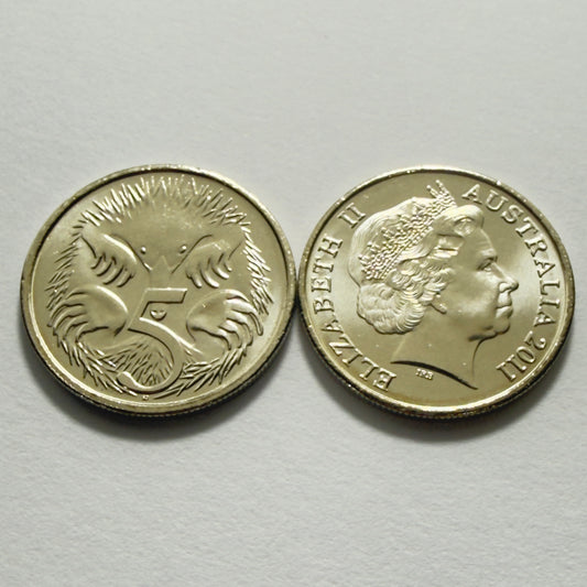 2011 5 Cent Coin - Uncirculated - Five Cent 5c - comes in 2x2