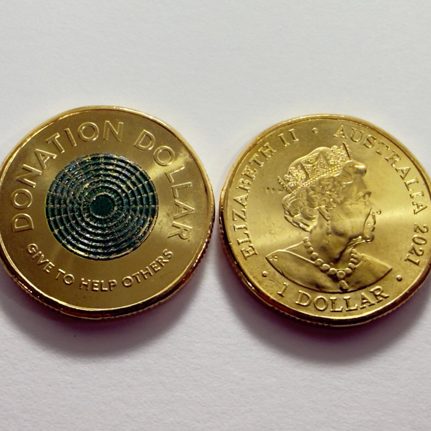 2021 One Dollar Coin - $1 Donation Dollar - Coloured $1 - comes in 2x2