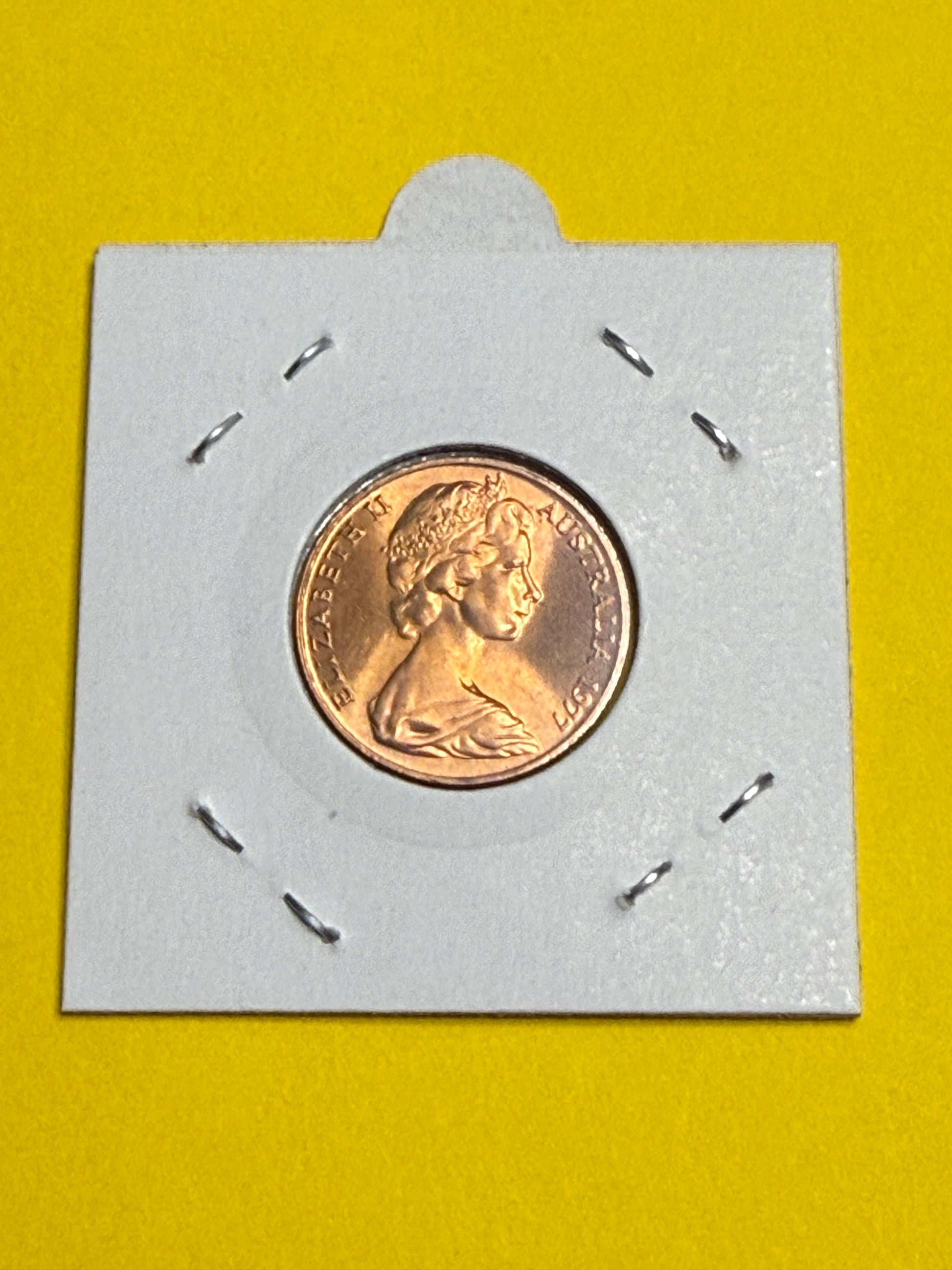 1977 2 Cent Coin - Uncirculated - Two Cent Coin - comes in 2x2 - New Age Numismatics