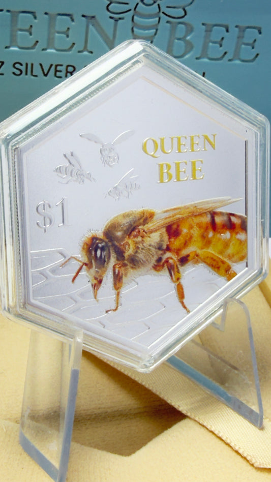 2026 New Zealand 1 Oz Silver Proof Coin - Queen Bee $1 NZ - 1200 Mintage