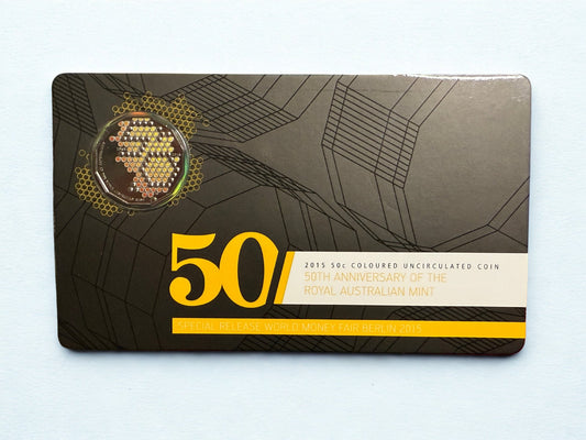 2015 50 Cent - 50th Anniversary of the RAM Coloured Coin - WMF Berlin Edition - New Age Numismatics