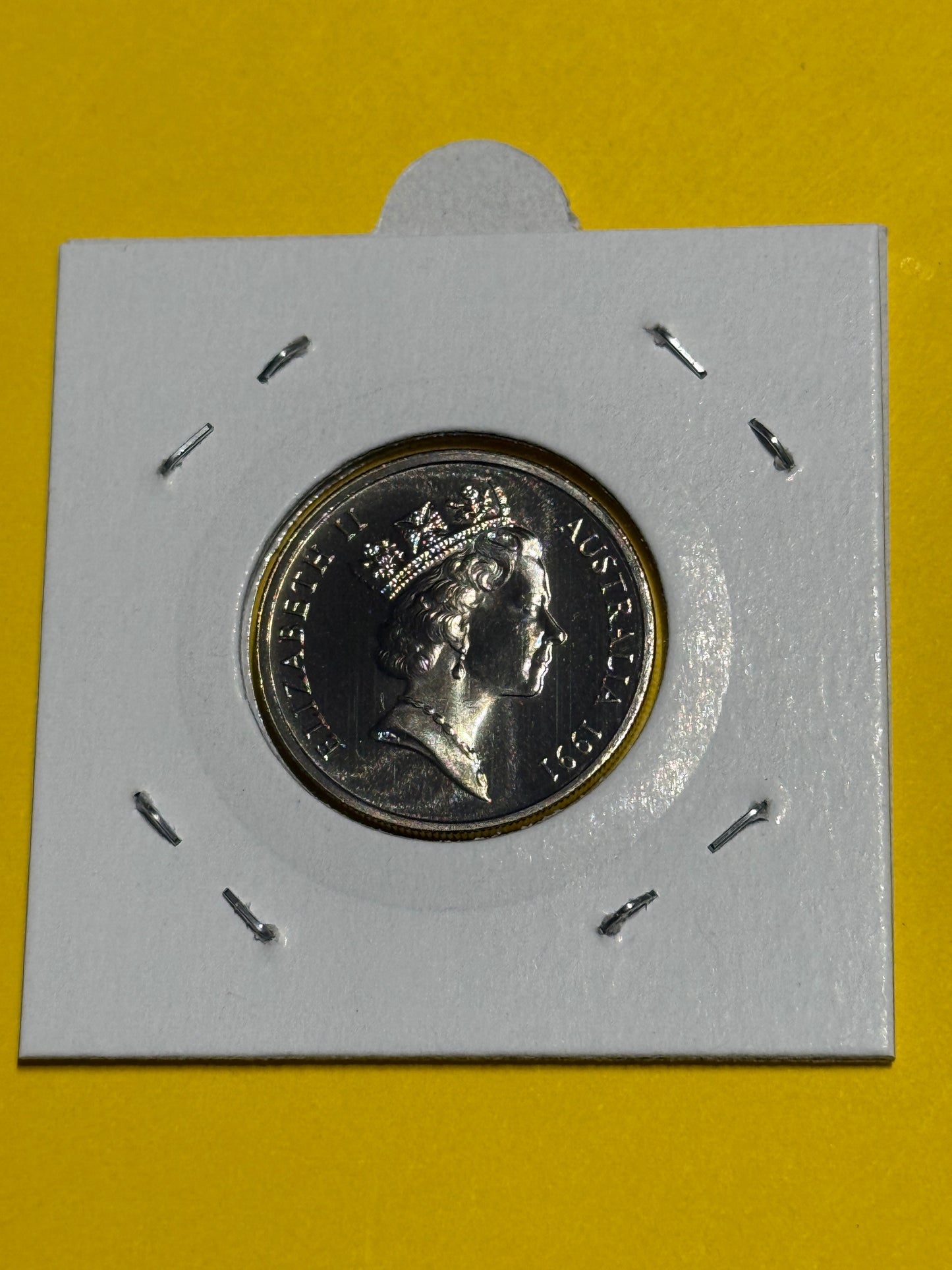 1991 10 Cent Coin - Choice Uncirculated - ex mint set low mintage 4.8 mil - 2x2 - New Age Numismatics