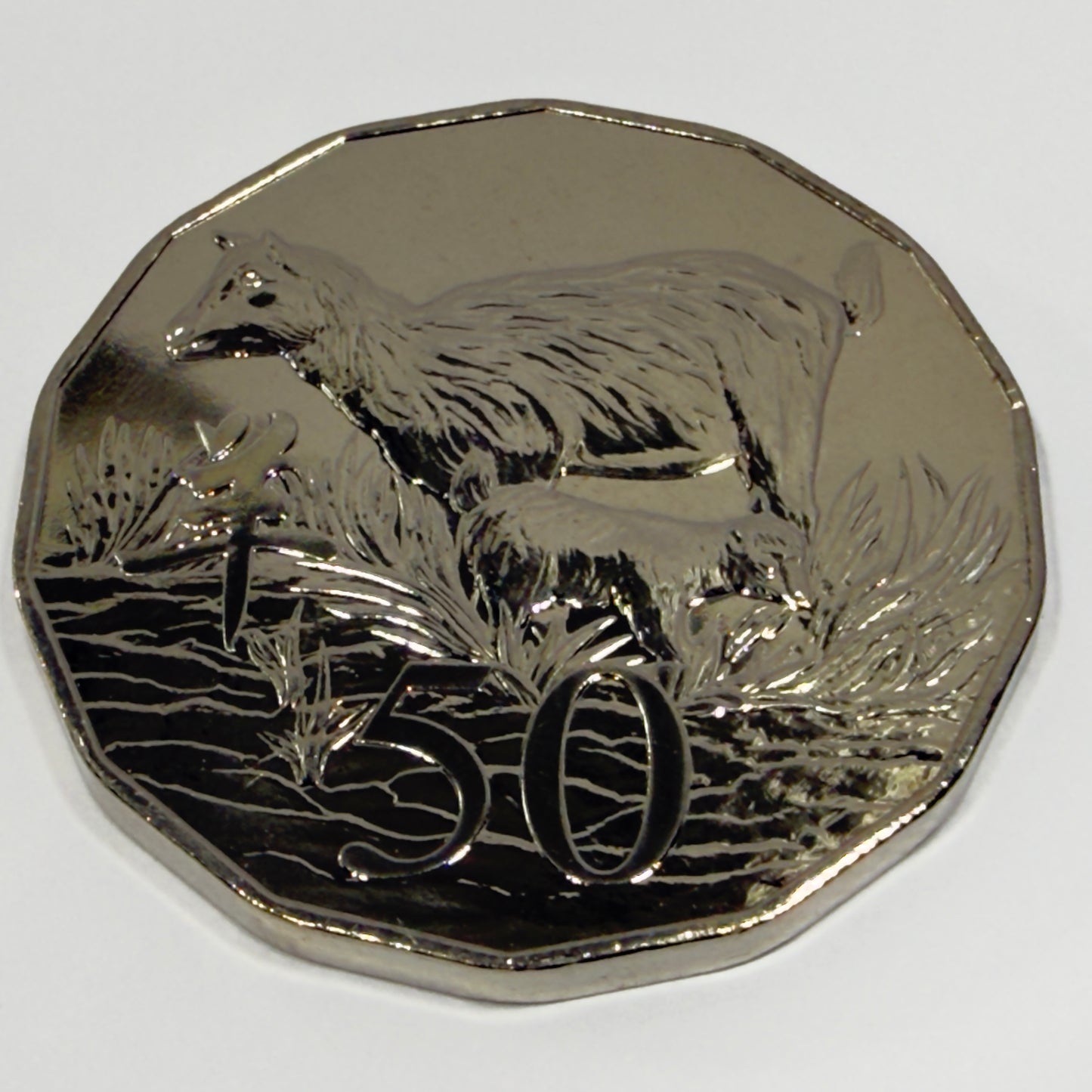 2015 50 Cent Tetra-Decagon - Lunar Year of the Goat GEM Uncirculated in Capsule
