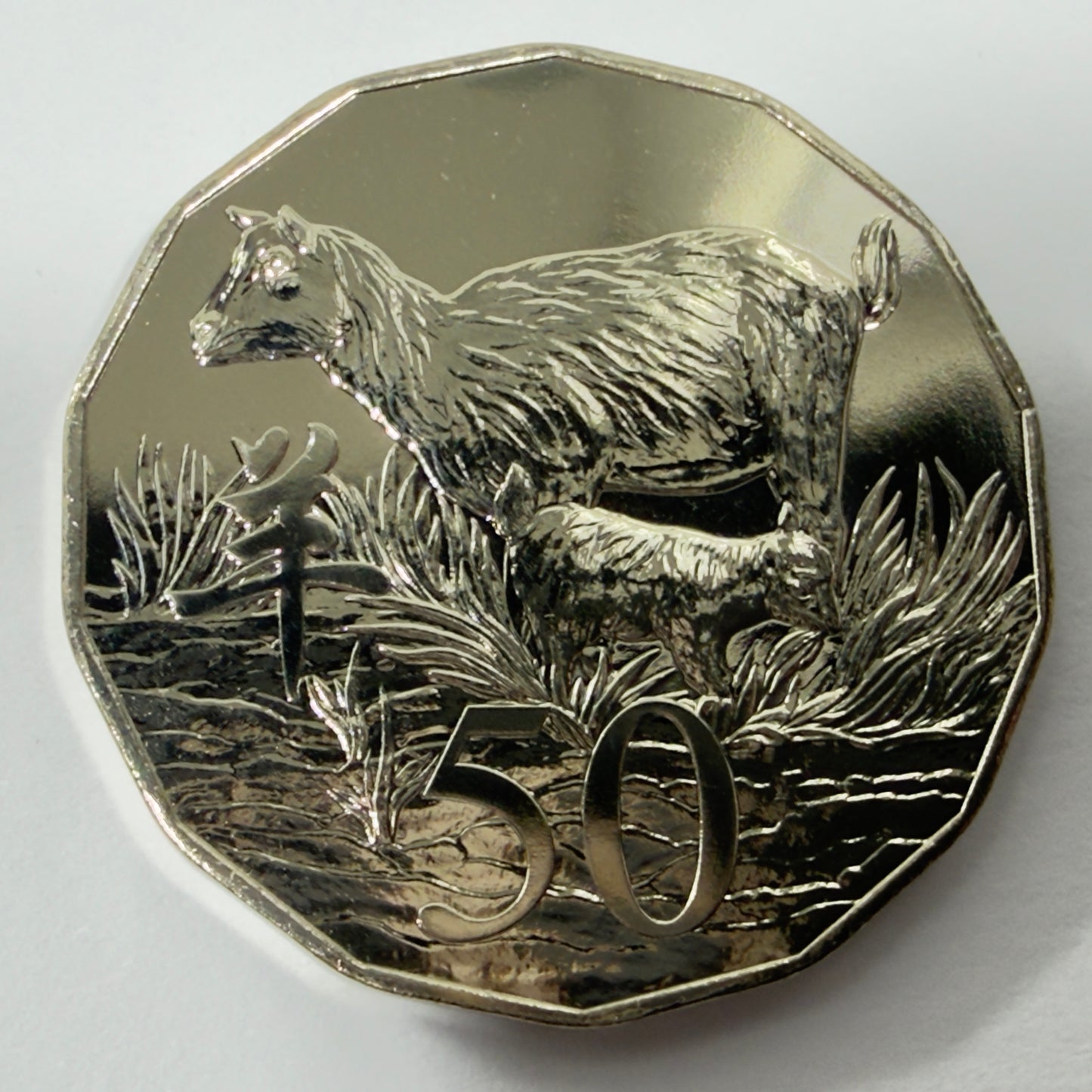 2015 50 Cent Tetra-Decagon - Lunar Year of the Goat GEM Uncirculated in Capsule