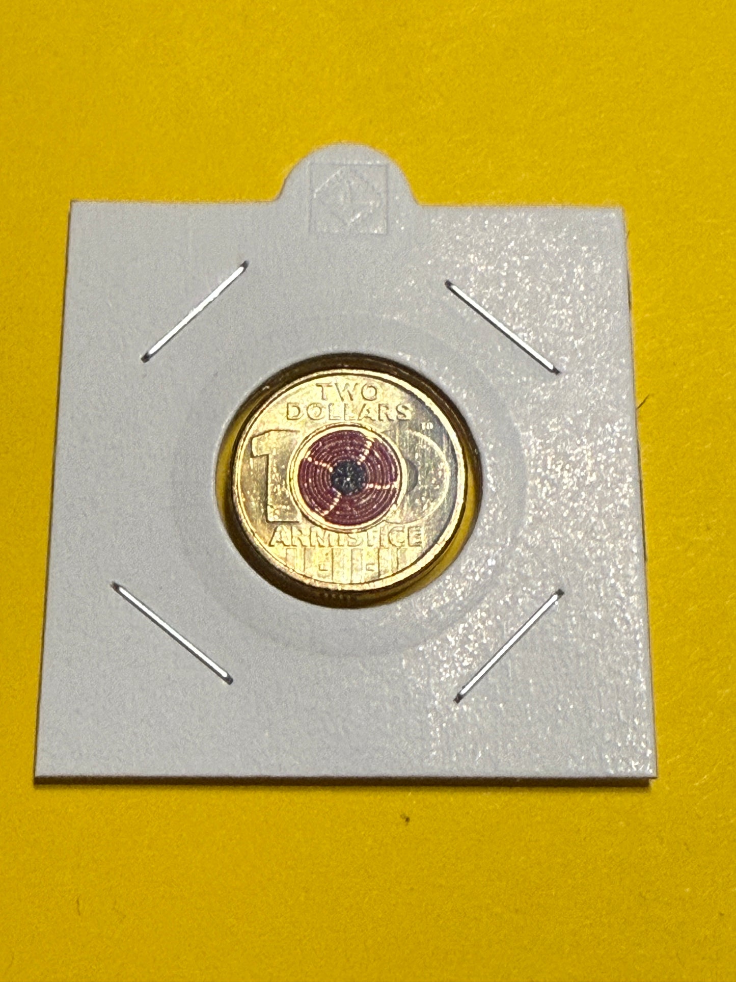 2018 $2 Armistice Coin - UNCIRCULATED  - Remembrance Red Poppy Coin - In 2x2 - New Age Numismatics