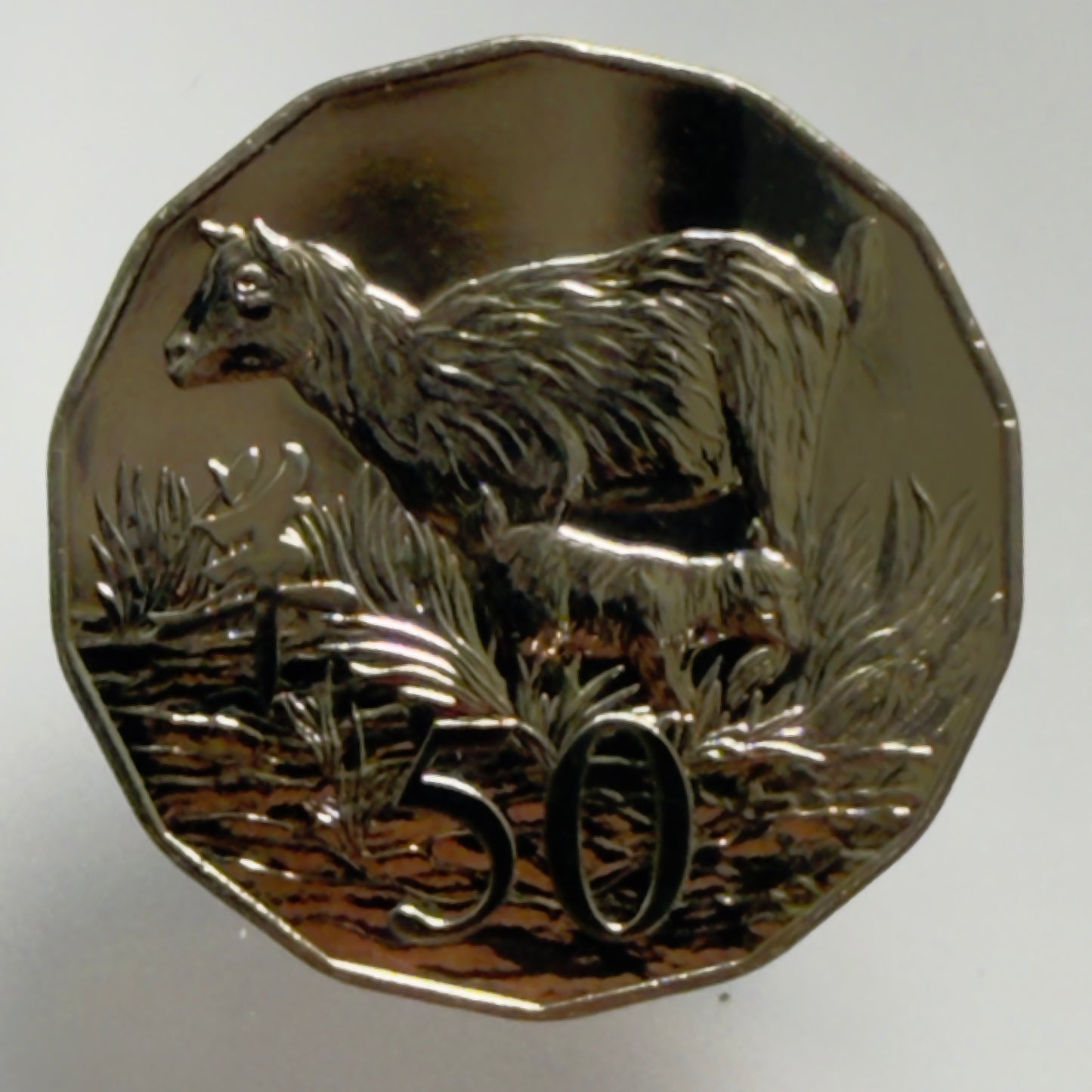 2015 50 Cent Tetra-Decagon - Lunar Year of the Goat GEM Uncirculated in Capsule