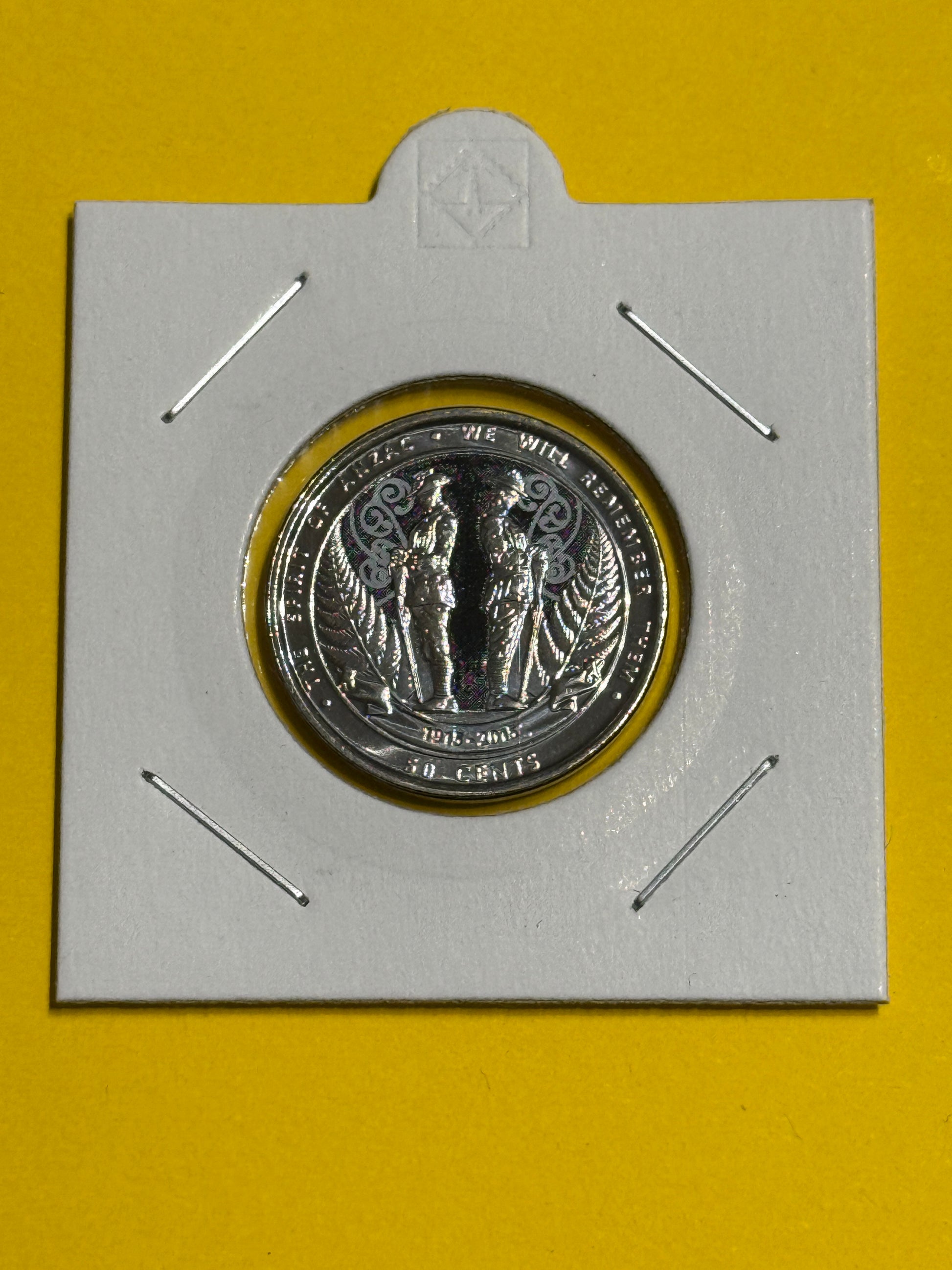 2015 New Zealand 50 Cent - Coloured Coin - Spirit Of Anzac - Uncirculated 50c - New Age Numismatics