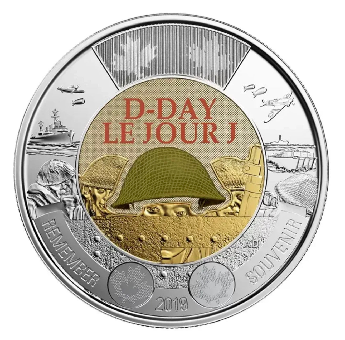 2019 $2 Coin - 75th Anniversary of D-Day Canada - Uncirculated - comes in 2x2 - New Age Numismatics